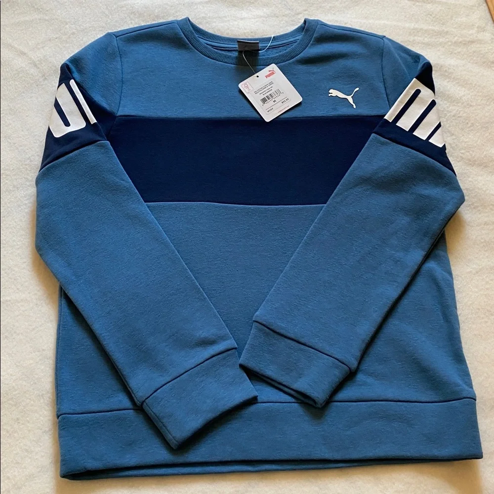 Boys puma set jogging jogger set blue spell out logo size medium 10 12 new - Picture 8 of 11